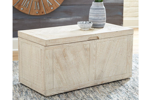 Ryker Distressed White Storage Trunk - Lara Furniture