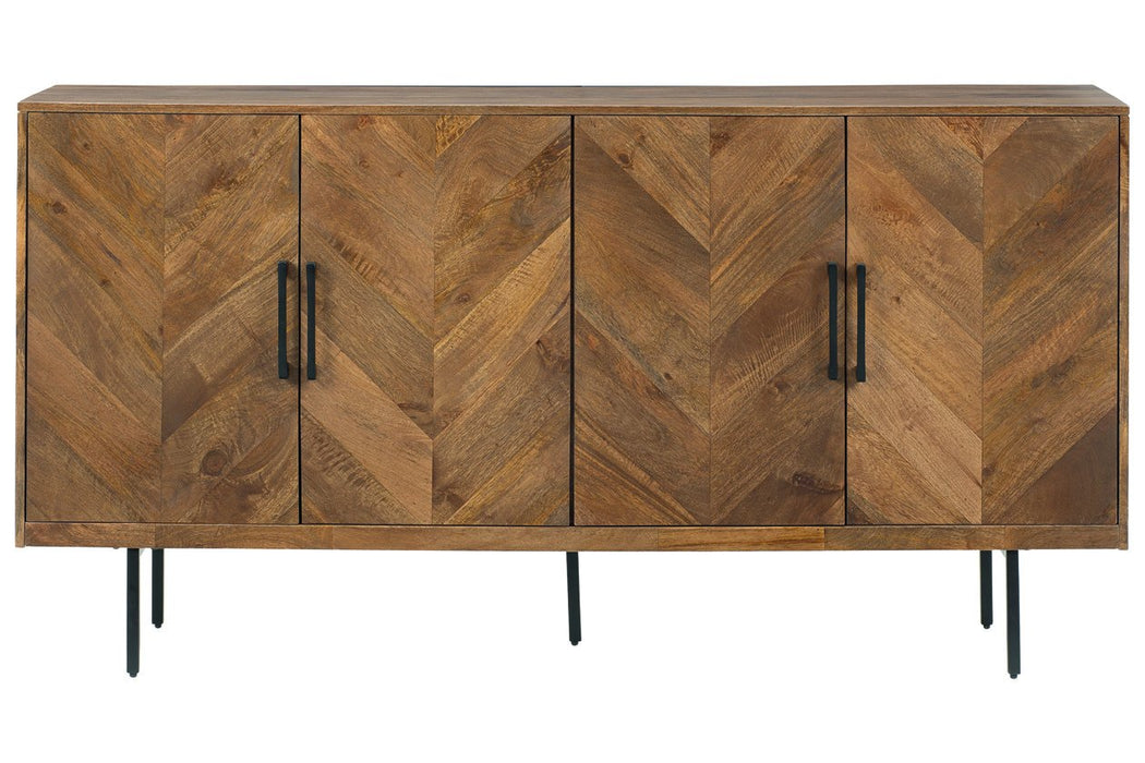 Prattville Brown Accent Cabinet - Lara Furniture