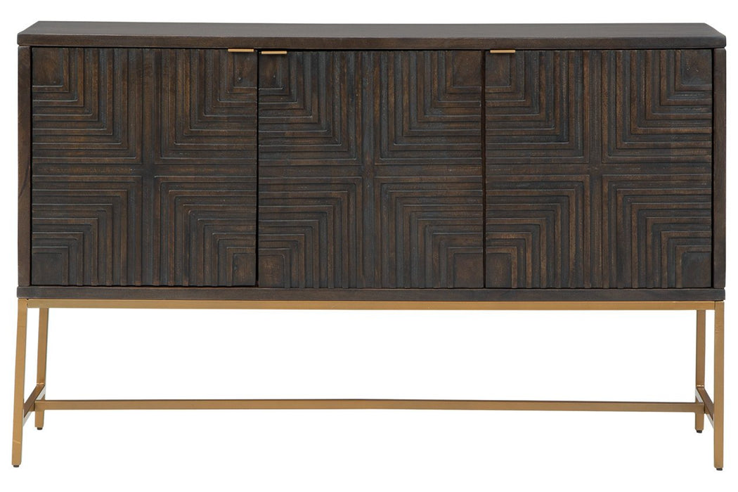 Elinmore Brown/Gold Finish Accent Cabinet - Lara Furniture