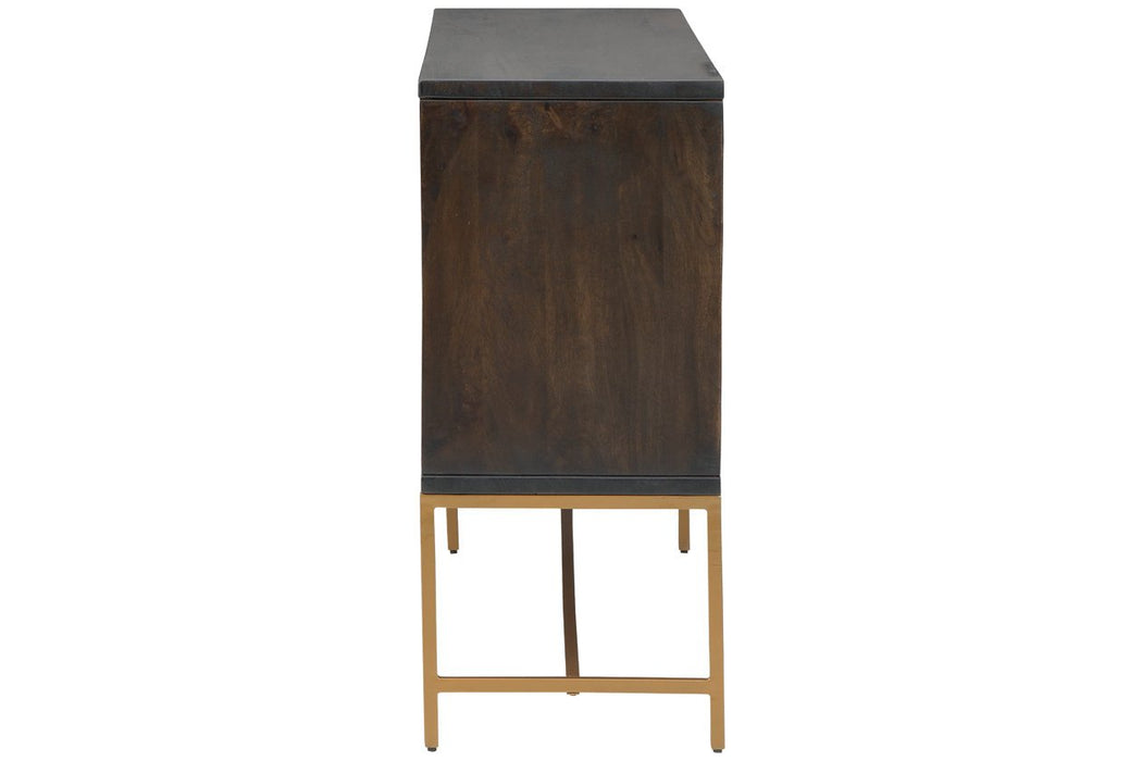 Elinmore Brown/Gold Finish Accent Cabinet - Lara Furniture