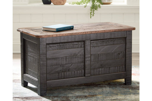 Dashbury Antique Black/Brown Storage Trunk - Lara Furniture