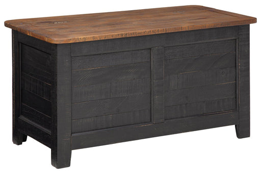 Dashbury Antique Black/Brown Storage Trunk - Lara Furniture