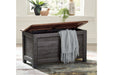 Dashbury Antique Black/Brown Storage Trunk - Lara Furniture