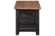 Dashbury Antique Black/Brown Storage Trunk - Lara Furniture