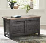 Dashbury Antique Black/Brown Storage Trunk - Lara Furniture