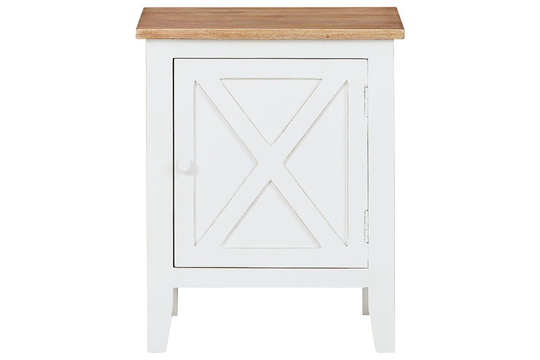 Gylesburg White/Brown Accent Cabinet - Lara Furniture