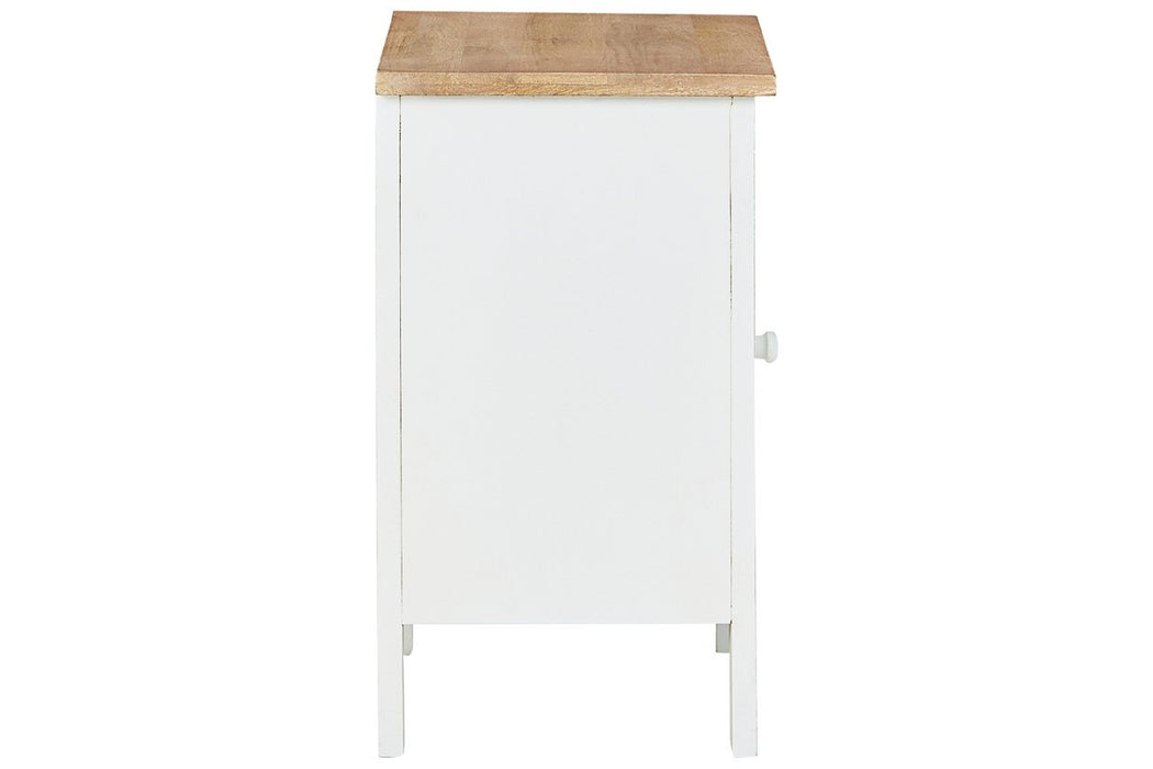 Gylesburg White/Brown Accent Cabinet - Lara Furniture