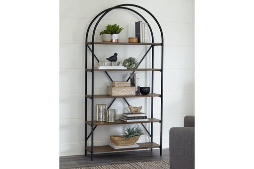 Galtbury Brown/Black Bookcase - Lara Furniture