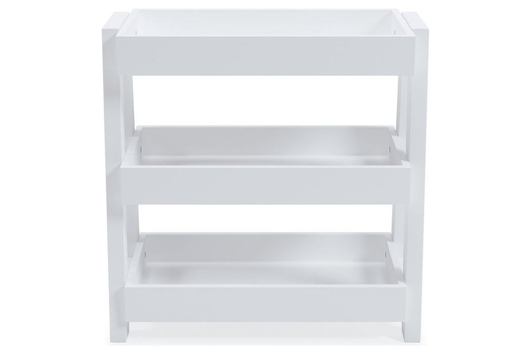 Blariden White Shelf Accent Table - Lara Furniture