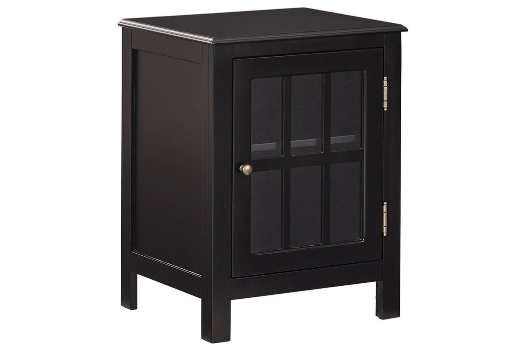 Opelton Black Accent Cabinet - Lara Furniture