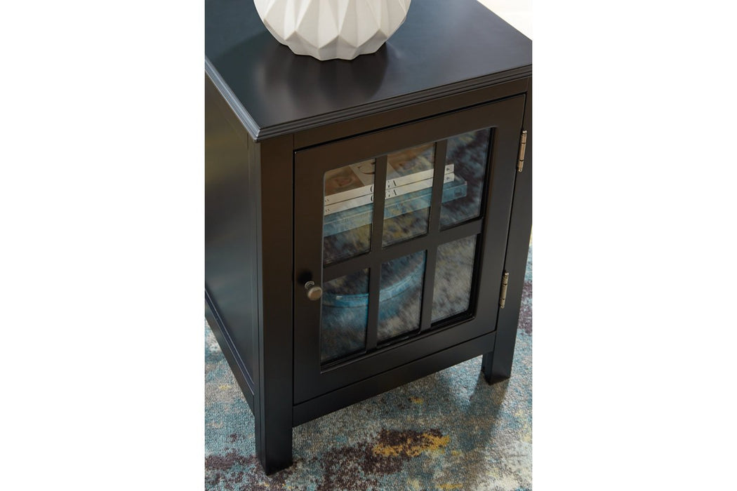 Opelton Black Accent Cabinet - Lara Furniture