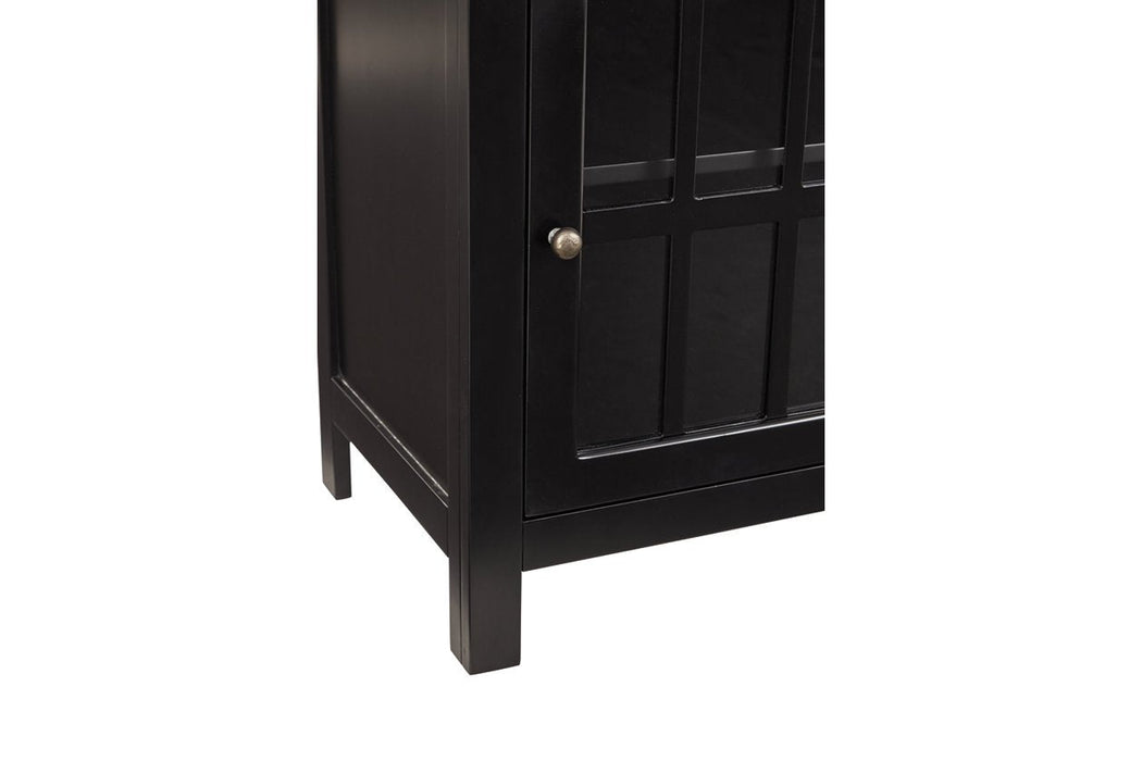 Opelton Black Accent Cabinet - Lara Furniture