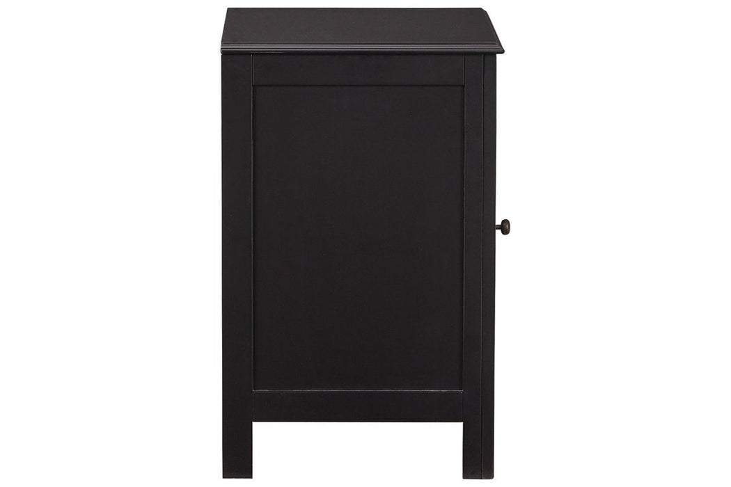 Opelton Black Accent Cabinet - Lara Furniture