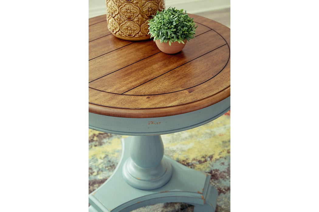 Mirimyn Teal/Brown Accent Table - Lara Furniture