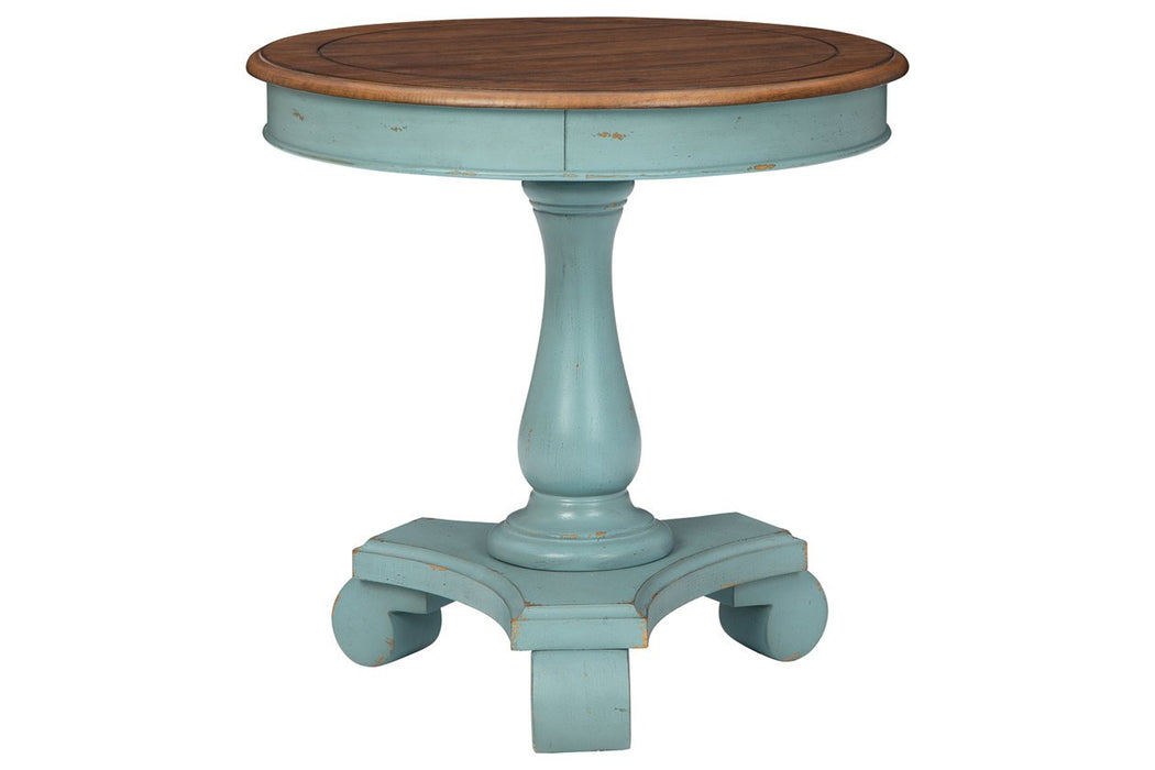 Mirimyn Teal/Brown Accent Table - Lara Furniture