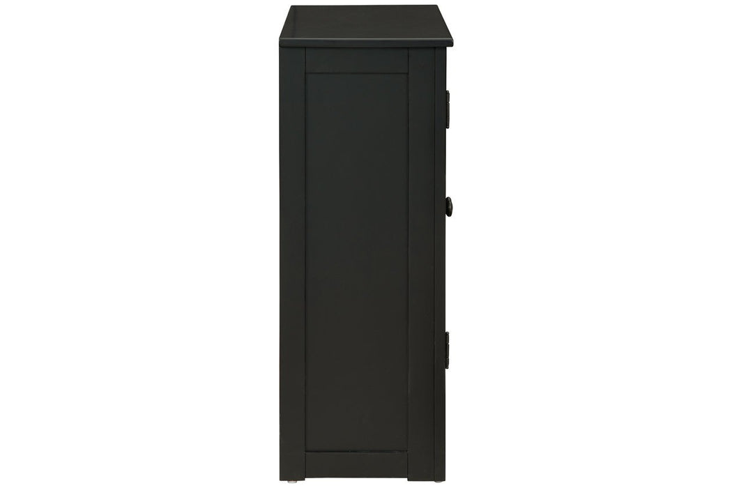 Nalinwood Black Accent Cabinet - Lara Furniture