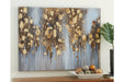 Donier Blue/Gold Finish Wall Art - Lara Furniture