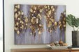 Donier Blue/Gold Finish Wall Art - Lara Furniture