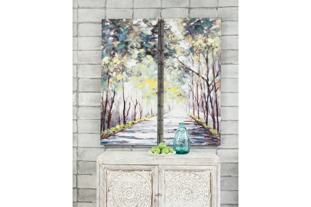 Donagh Green Wall Art (Set of 2) - Lara Furniture