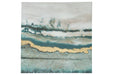 Praveen Blue Spruce/White Wall Art - Lara Furniture