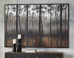 Philyra Black/Orange/Silver Wall Art - Lara Furniture