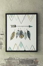 Adaley Teal/White/Gray Wall Art - Lara Furniture