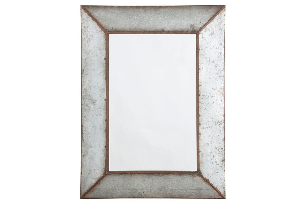 O'Tallay Antique Gray Accent Mirror - Lara Furniture