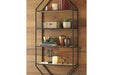 Elea Black/Natural Wall Shelf - Lara Furniture