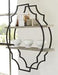 Candon Antique Gray/Black Wall Shelf - Lara Furniture