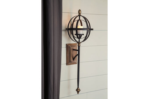 Dina Black/Gold Finish Wall Sconce - Lara Furniture