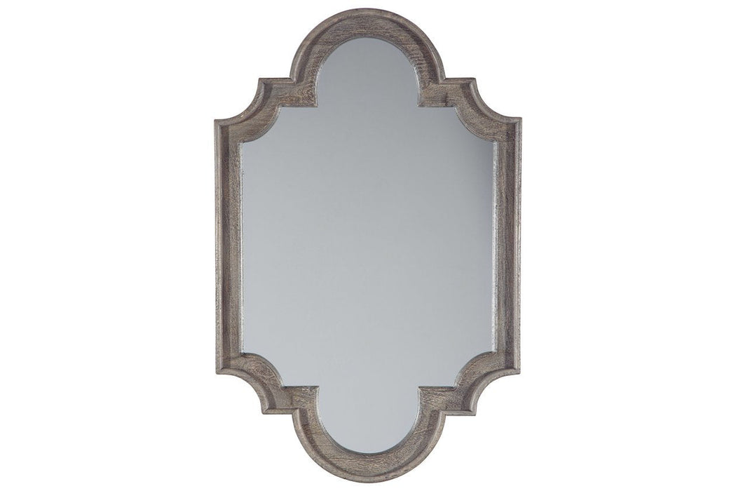 Williamette Antique Gray Accent Mirror - Lara Furniture