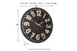 Brone Black/White Wall Clock - Lara Furniture