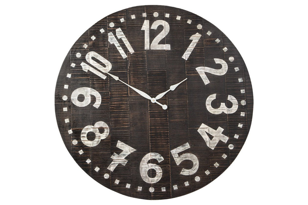 Brone Black/White Wall Clock - Lara Furniture