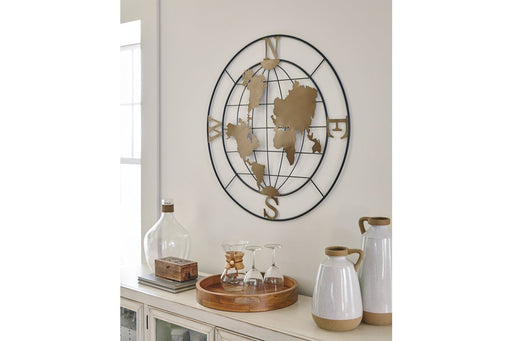 Brinly Black/Gold Finish Wall Decor - Lara Furniture