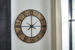 Byram Natural/Black Wall Clock - Lara Furniture