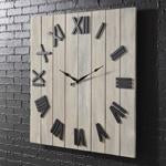 Bronson Whitewash/Black Wall Clock - Lara Furniture