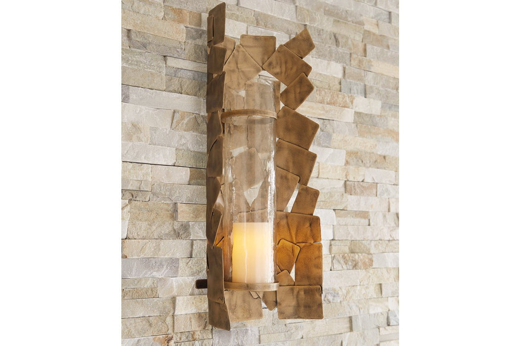 Jailene Antique Gold Wall Sconce - Lara Furniture