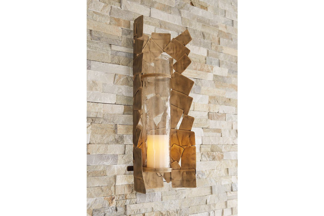 Jailene Antique Gold Wall Sconce - Lara Furniture