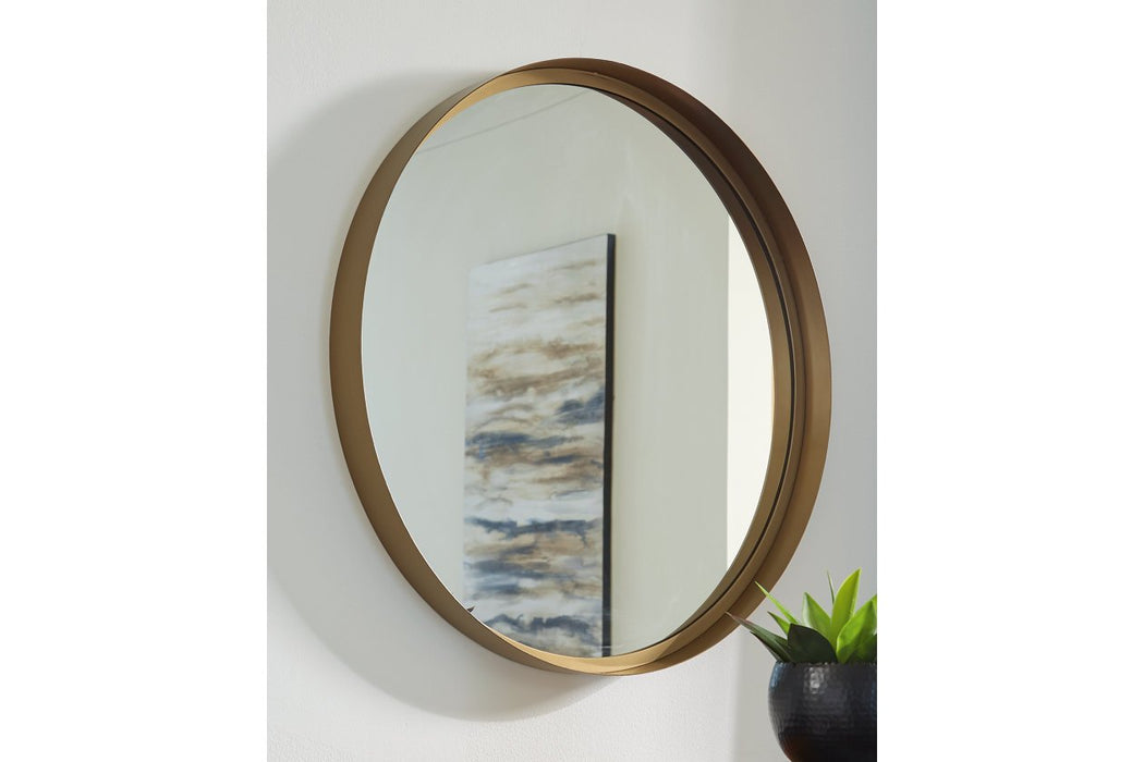 Elanah Gold Finish Accent Mirror - Lara Furniture