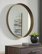 Elanah Gold Finish Accent Mirror - Lara Furniture