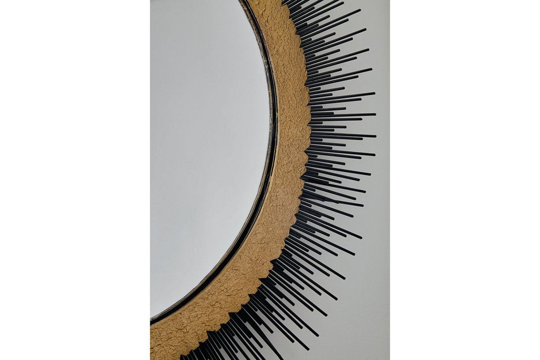 Elodie Black/Gold Finish Accent Mirror - Lara Furniture