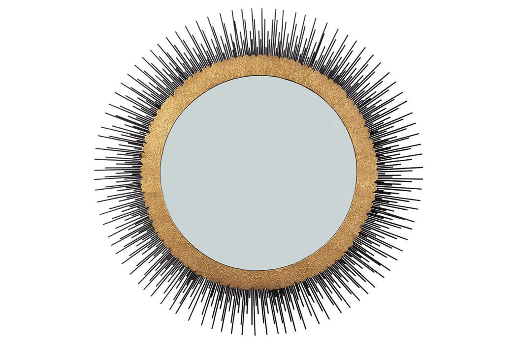 Elodie Black/Gold Finish Accent Mirror - Lara Furniture