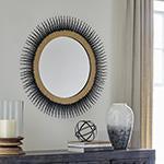 Elodie Black/Gold Finish Accent Mirror - Lara Furniture