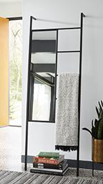 Denice Black Floor Mirror - Lara Furniture