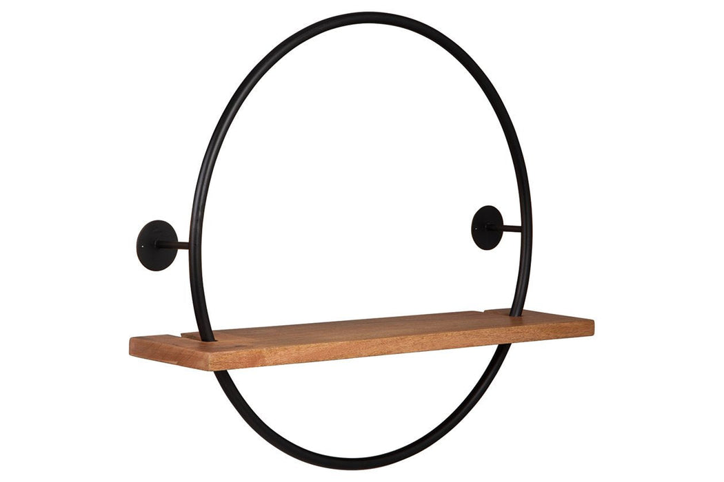 Darlaton Black/Natural Wall Shelf - Lara Furniture