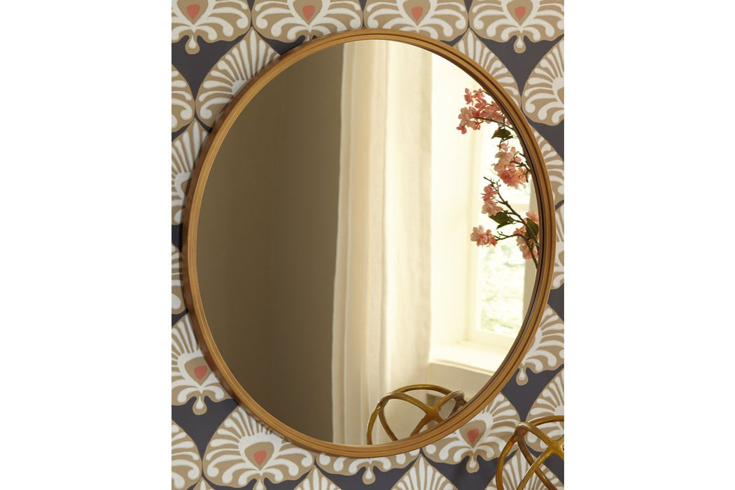 Brocky Gold Finish Accent Mirror - Lara Furniture