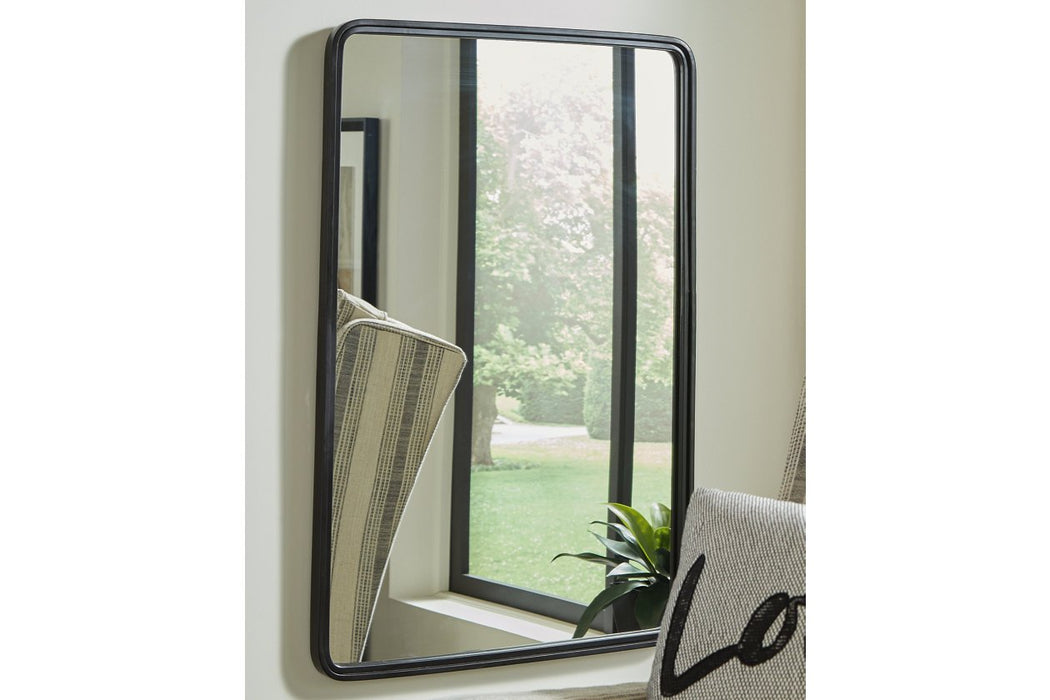 Brocky Black Accent Mirror - Lara Furniture