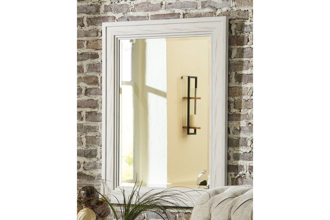 Jacee Antique White Accent Mirror - Lara Furniture