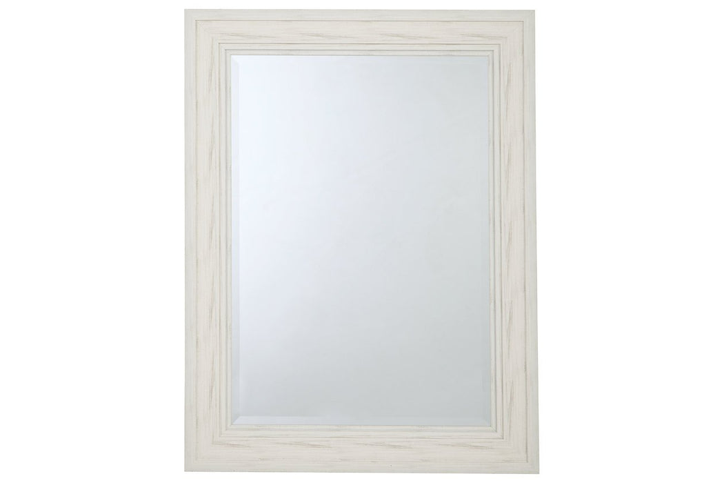 Jacee Antique White Accent Mirror - Lara Furniture