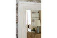 Jacee Antique White Floor Mirror - Lara Furniture